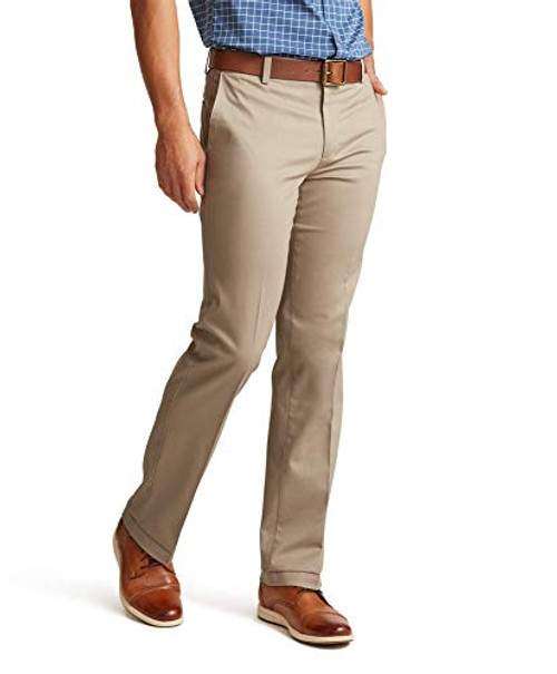 Dockers Mens Straight Fit Signature Lux Cotton Stretch Khaki Pant  Timber Wolf - creased  36W x 29L