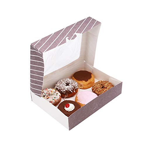 Donut Boxes with Window  Bakery and Gift Packaging  Containers for Cakes Donuts Cookies Pastries Muffins and Bakeries 12 x 9 x 2-5  Made in USA  5