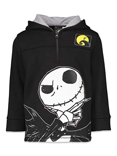 Disney Nightmare Before Christmas Big Boys Half-Zip Hoodie 7-8 Black