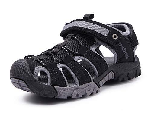 BMCiTYBM Boys Girls Sport Sandals Closed Toe Water Hiking Beach Outdoor Shoes -Toddler-Little Kids- Black