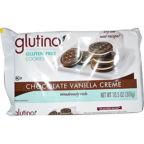 Glutino Chocolate Vanilla Cream Cookies  Gluten Free 10-5 OZ EA  2 Pack