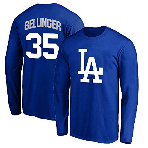 Outerstuff MLB Youth 8-20 Team Color Alternate Primary Logo Name and Number Long Sleeve Player T-Shirt -Cody Bellinger Los Angeles Dodgers Blue  18-20