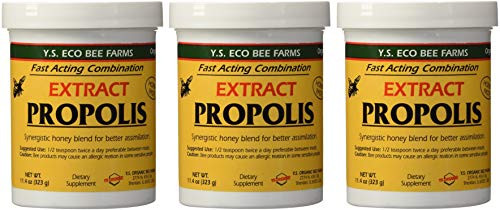 YS Eco Bee Farms Propolis Extract in Honey 11-4 oz jar -Pack of 3-