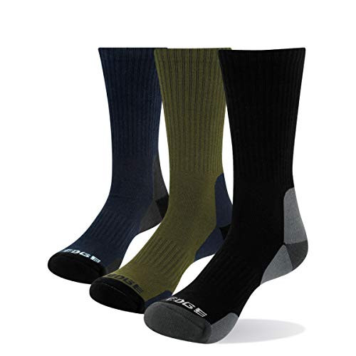 YUEDGE Mens Moisture Wicking Cotton Cushioned Crew Socks 3Pairs-Pack Work Boot Socks Outdoor Sports Athletic Walking Hiking Socks-Large- YUEDGE Mens Moisture Wicking Cotton Cushioned Crew Socks 3Pairs-Pack Work Boot Socks Outdoor Sports Athletic Walking Hiking Socks-Large-