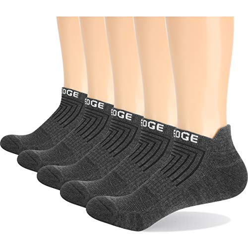 YUEDGE Mens 5Pairs-Pack Ankle Running Socks Breathable Moisture Wicking Cotton Cushion Sports Athletic Low Cut Socks-Dark Grey Large- YUEDGE Mens 5Pairs-Pack Ankle Running Socks Breathable Moisture Wicking Cotton Cushion Sports Athletic Low Cut Socks-Dark Grey Large-