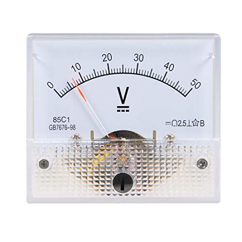 YXQ DC 0-50V Analog Voltmeter Panel 85C1-V Gauge Meter 2-5 Accuracy for Auto Circuit Measurement Tester -DC 50V-