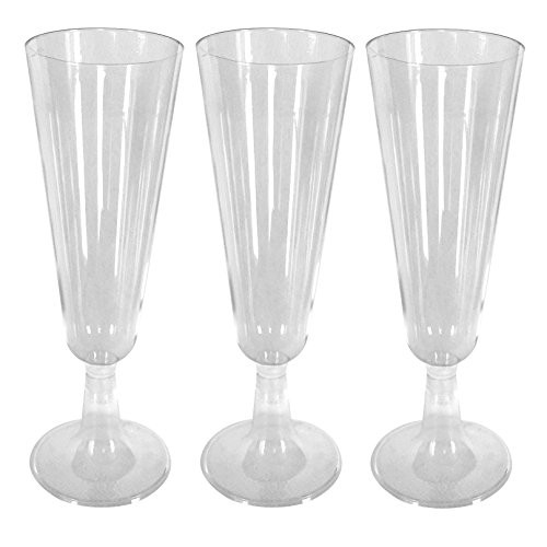 zappy 50 Clear Plastic Champagne Flutes - Champagne Glasses 5 oz Plastic Toasting Flutes  Cocktail Glasses  Disposable Champagne Flutes Wine Great Pla