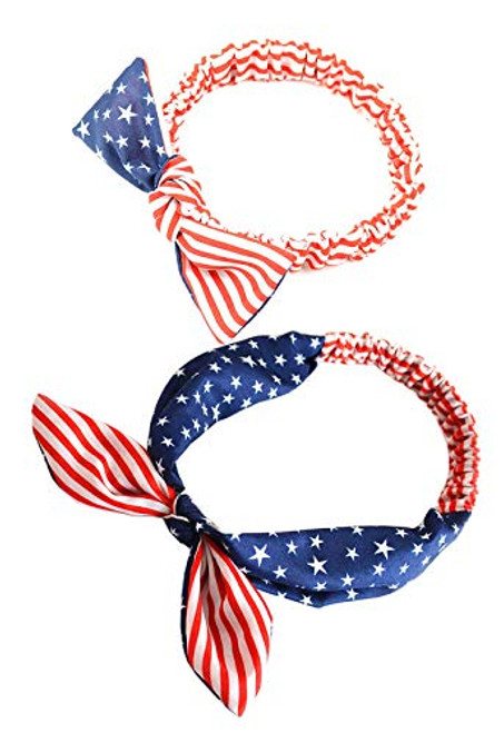 ZCYYYS Women Elastic Flag Headband with Bow Hair Band for 4th of July Headbands Head Wrap Hair Accessories TS2020 -Baby - Adult Rabbit- ZCYYYS Women Elastic Flag Headband with Bow Hair Band for 4th of July Headbands Head Wrap Hair Accessories TS2020 -Baby - Adult Rabbit-