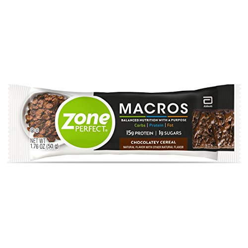 ZonePerfect Macros Protein Bars with 15g Protein 1g Sugars and 18 Vitamins and Minerals Chocolatey Cereal 20 Count ZonePerfect Macros Protein Bars with 15g Protein 1g Sugars and 18 Vitamins and Minerals Chocolatey Cereal 20 Count