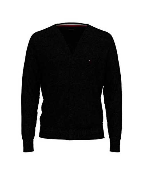 Tommy Hilfiger Mens Cotton Cardigan Sweater  TH DEEP Black  XL