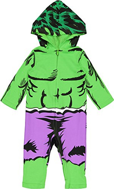 Marvel Avengers The Hulk Baby Boys Zip-Up Hooded Costume Coverall -3-6 Months- Marvel Avengers The Hulk Baby Boys Zip-Up Hooded Costume Coverall -3-6 Months-