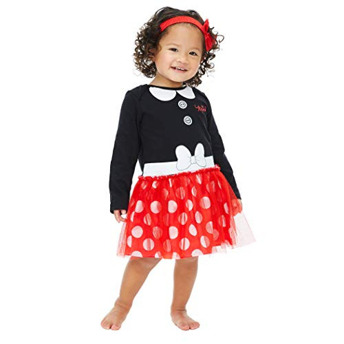Disney Minnie Mouse Baby Girls Costume Bodysuit and Headband Dress Set 12 Months