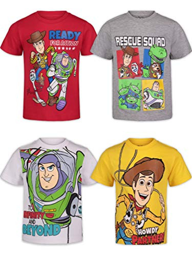 Disney Toy Story Little Boys Short Sleeve 4 Pack T-Shirts Buzz Woody Forky 7