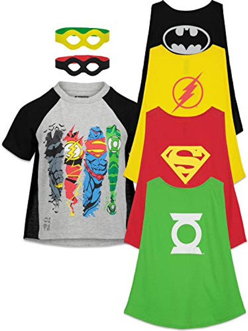 Justice League Batman Superman Flash Toddler Boys T-Shirt with Cape and Mask 3T Justice League Batman Superman Flash Toddler Boys T-Shirt with Cape and Mask 3T
