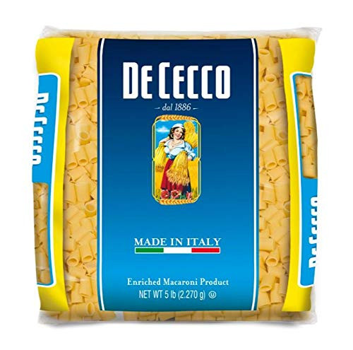De Cecco Semolina Pasta  Mezzi Rigatoni  5 Pound De Cecco Semolina Pasta  Mezzi Rigatoni  5 Pound