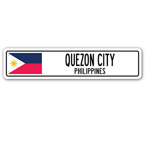 Quezon City Philippines Street Sign Filipino Flag City Country Road Wall Gift Quezon City Philippines Street Sign Filipino Flag City Country Road Wall Gift