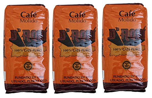 Cafe Daqui 100 Pure Ground Coffee From Puerto Rico Mountains 14 oz- Bags -3 Pack-