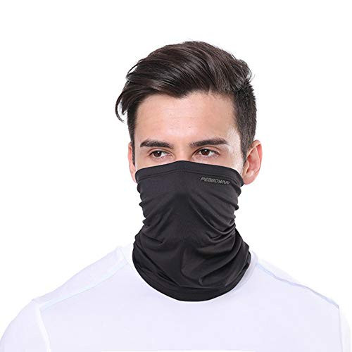 -5? Cooling Neck Gaiter Neck Gaiter Summer Balaclava Face Mask Bandanas for Men Women Black