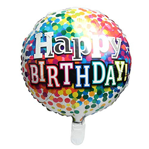 18Inch 6Pcs Happy Birthday Foil Balloons Round Shape Foil Mylar Balloons Floating Balloon for Your Birthday Party Decoration