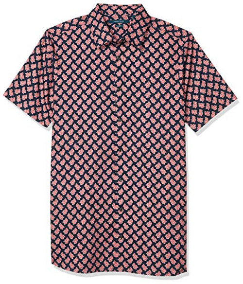 Perry Ellis Mens Big and Tall Long Sleeve Leaf Print Shirt Dark Sapphire 5X Large Perry Ellis Mens Big and Tall Long Sleeve Leaf Print Shirt Dark Sapphire 5X Large