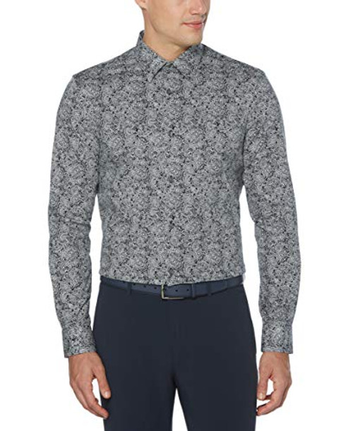 Perry Ellis Mens Big and Tall Paisley Print Stretch Long Sleeve Button-Down Shirt Dark Sapphire 5X Large Tall Perry Ellis Mens Big and Tall Paisley Print Stretch Long Sleeve Button-Down Shirt Dark Sapphire 5X Large Tall