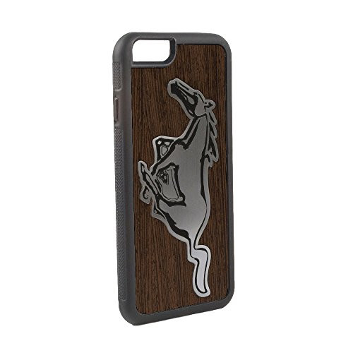 Buckle-Down Cell Phone Case for Galaxy S6 - Marquetry Black Walnut/Metal - Mustang