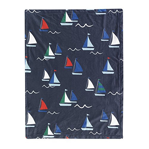 Lambs & Ivy Nautical Blanket, Blue/Gray Lambs & Ivy Nautical Blanket, Blue/Gray