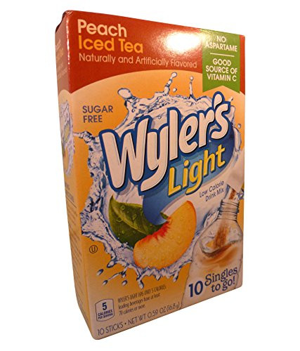 Wyler Peach Tea Singles to Go 10 Drink Mix Packets -4 Boxes-