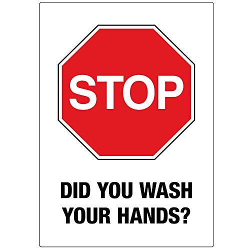 Avery Surface Safe Wall Decals  Stop Did You Wash Your Hands?  7 x 10  5 Removable Decals -83176-