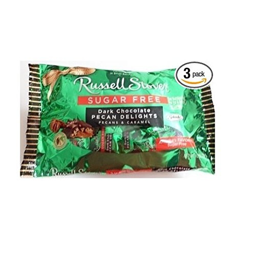 Russell Stover Sugar Free Dark Chocolate Pecan Delights 10 Oz -Pack of 3-