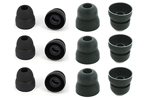 6 Pairs Replacement Double Flange Eartips Earbuds Eargels Earpads for Powerbeats 2 Wireless Beats by dr dre (Medium and Small))