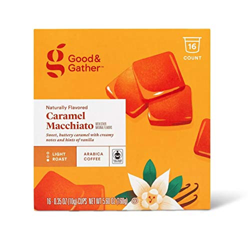 Naturally Flavored Caramel Macchiato Light Roast Coffee - 16ct Single Serve Pods