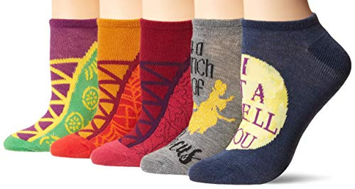 Disney womens Hocus Pocus 5 Pack No Show Casual Sock  Assorted Grey  Fits Sock Size 9-11 Fits Shoe Size 4-10-5 US