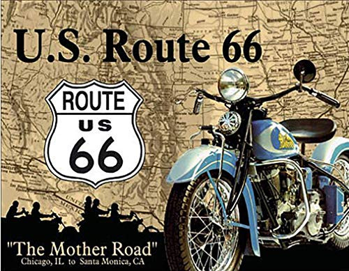 Shop72 - The Mother Road Route 66 Bike Tin Sign Retro Vintage Distressed Vintage Road Signs Shop72 - The Mother Road Route 66 Bike Tin Sign Retro Vintage Distressed Vintage Road Signs