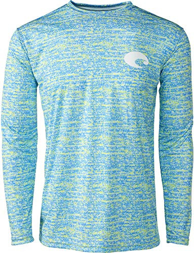 Costa Del Mar Mens Tech Familia Performance Long Sleeve Shirt  Blue  X-Large
