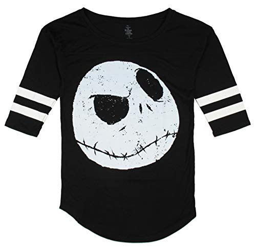 Nightmare Before Christmas Juniors Jack Skellington Varsity Raglan T-Shirt  2XL