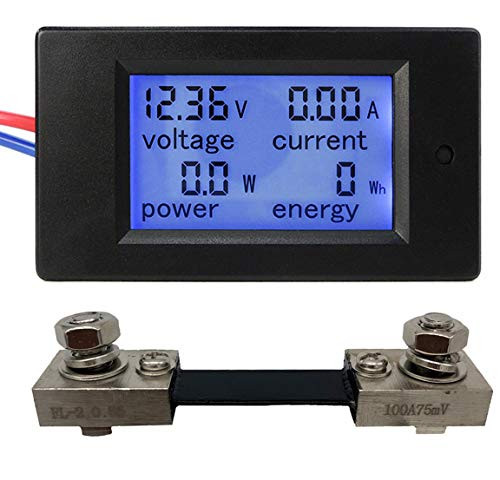 DC 6-5-100V 0-100A LCD Display Digital Current Voltage Power Energy Meter Multimeter Ammeter Voltmeter with 100A Current Shunt