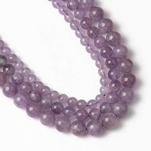 Yochus 10mm Light Purple Amethyst Beads Round Loose Beads Natural Stone Beads for Jewelry Making