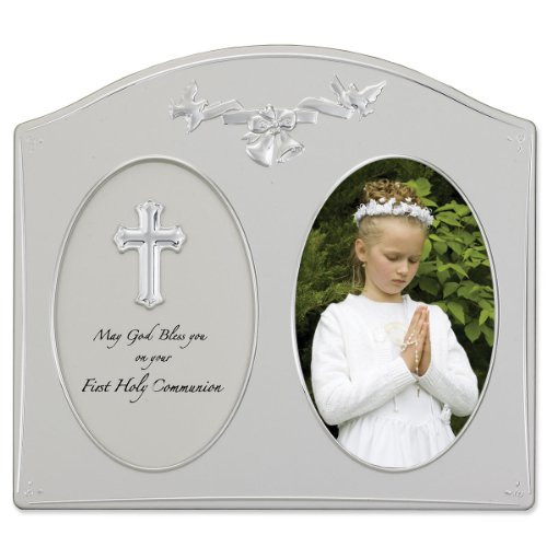 Lawrence Frames Silver Metal 4 by 6 Holy Communion Picture Frame