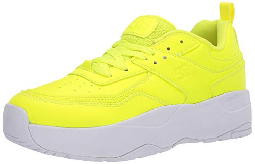 DC Womens E-TRIBEKA Platform Skate Shoe  Yellow  7 B M US