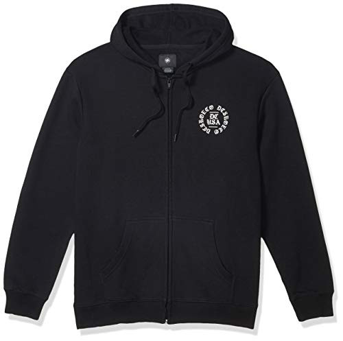 DC APPAREL Mens Chained UP Zip Fleece  Black  L