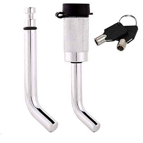 NBJINGYI Trailer Hitch Pin Lock fits 1/2" and 5/8",Swivel Head Chromed Hardened Steel Receiver Lock for Hitches