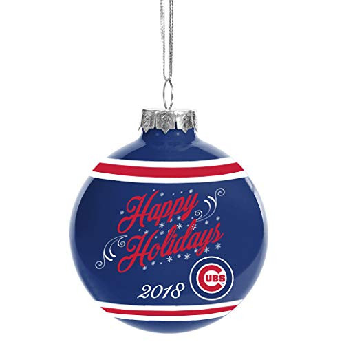 FOCO MLB Chicago Cubs Unisex 2018 Glass Ball ORNAMENT2018 Glass Ball Ornament  Team Color  OS