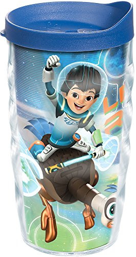 Tervis 1217143 Disney - Miles From Tomorrowland Tumbler with Wrap and Blue Lid 10oz Wavy, Clear