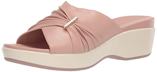 Cole Haan womens Aubree Grand Ruched Slide Sandal Mahogany Rose Leather-Ivory 11