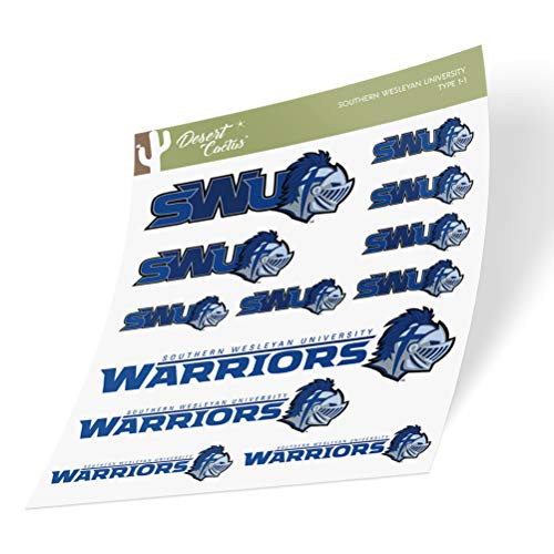 Southern Wesleyan University Warriors NCAA Sticker Vinyl Decal Laptop Water Bottle Car Scrapbook -Type 1-1 Sheet-