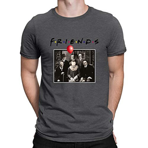 Friends Horror Halloween T-Shirt Michael Myers Jason Horror Scary Movies Gift Tee Shirt for Women Men  Dark Gray  XXX-Large