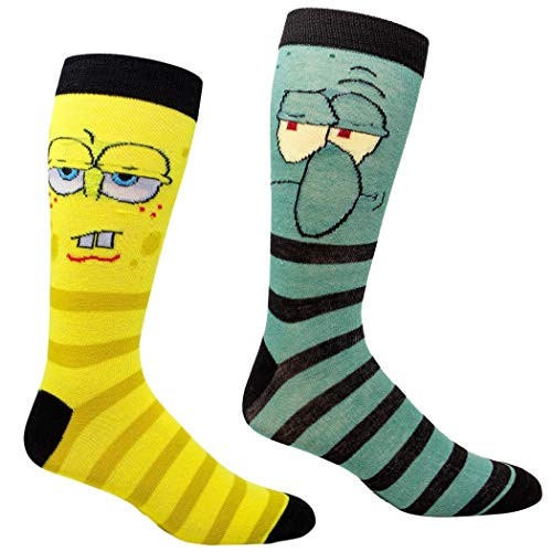SpongeBob SquarePants and Squidward 2-Pair Pack Casual Crew Socks