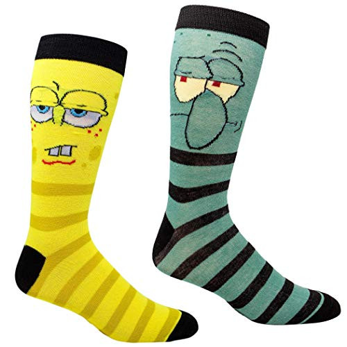 SpongeBob SquarePants and Squidward 2-Pair Pack Casual Crew Socks SpongeBob SquarePants and Squidward 2-Pair Pack Casual Crew Socks