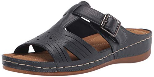 Easy Street Womens Slide Sandal  Navy  11 Wide